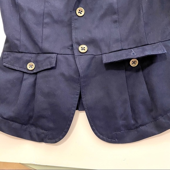 TOMMY HILFIGER Navy Blue Blazer Sz 4 Small Cotton Jacket Coat Military Pocket - Picture 6 of 16